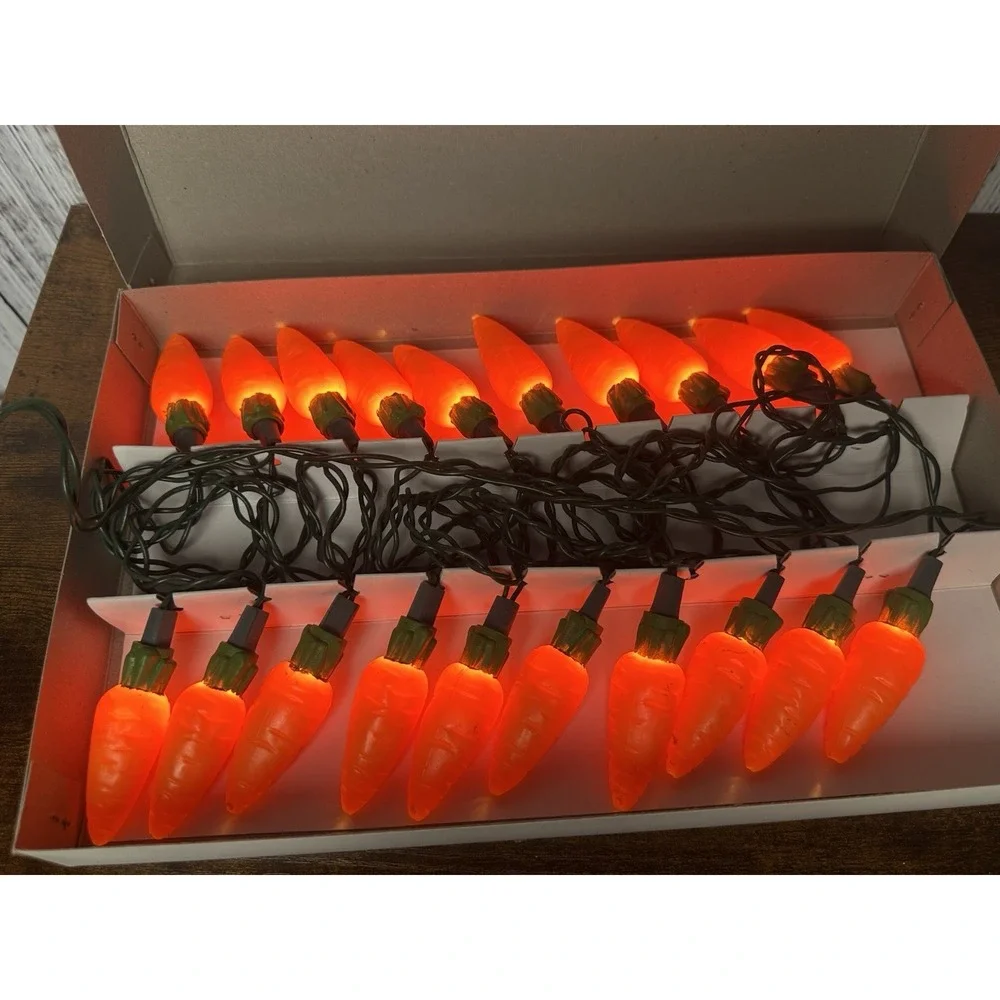Easter‎ Carrot Lights 20ct Frank's Nursery Crafts Vintage 1990 Indoor Use New